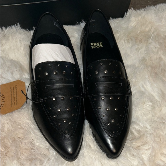 Frye Black Studded Women's Loafers - Picture 2 of 4